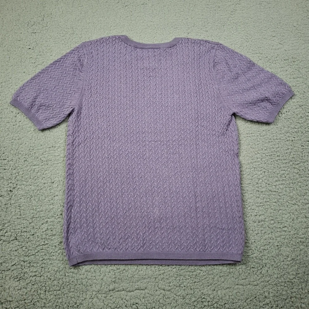 Coastal Grandma Talbots P Small Lavender Silk Blend Cable Knit Sweater Vintage